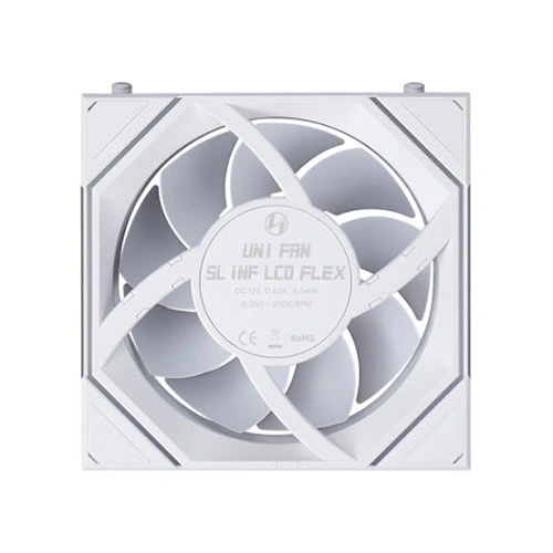 Lian Li UNI Fan SL INF LCD Flex Wireless ARGB White 120mm Triple Pack Cabinet Fan